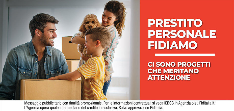 Agenzia Michele Passerini Fiditalia | Rovigo, Ferrara | Prestito Personale Fidiamo - Ti aspettiamo per realizzare i tuoi progetti. Messaggio pubblicitario con finalità promozionale. Per le informazioni contrattuali si veda IEBCC in Agenzia o su Fiditalia.it. L’Agenzia opera quale intermediario del credito in esclusiva. Salvo approvazione Fiditalia.